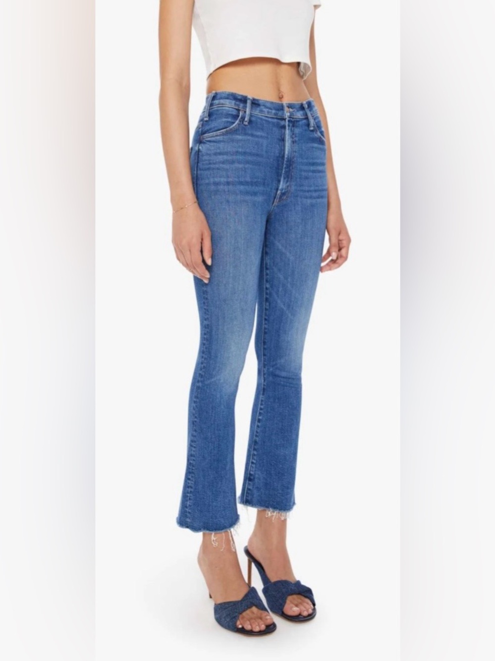 ✨MOTHER The Hustler High Rise Ankle Fray Jeans | Layover | Size 27